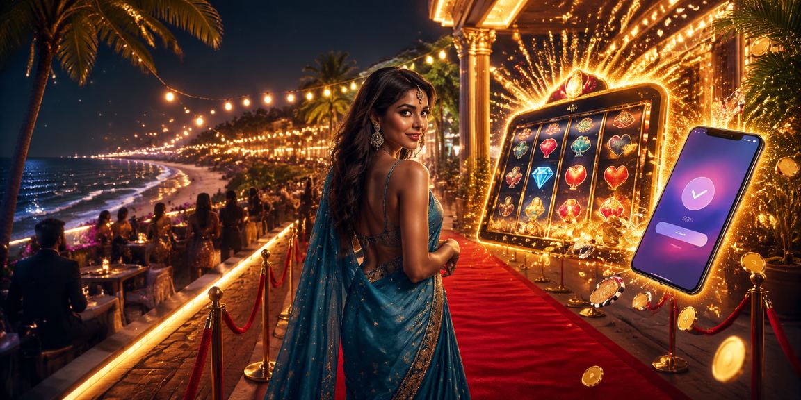 Indian woman enjoying slot game on mobile device